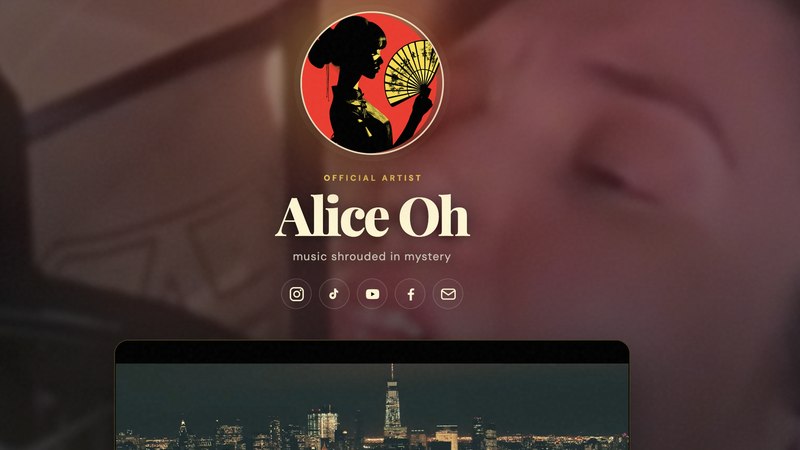 Aperçu du site Alice Oh